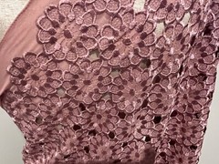 ROSE PINK Embroidered Chiffon Scarf Shawl 68×22 Wide