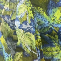 Blue/Green Leaves Cotton 3 1/2 Yards X 42″ Wide