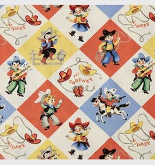 Yippie Cowboy / Girls Retro Rodeo Fabric By Michael Miller- CX1486- BTY Western