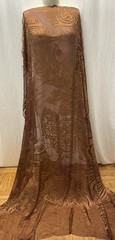 100% Burnout Silk Satin Rich Copper Bronze French Georgette Fabric 2yds 52″ Wide