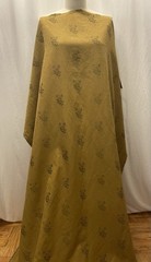 All Cotton Damask Mustard Gold Textured Floral Rose Fabric 1 Yard 16″ Long 48″ W