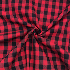Red and Black Fabric 130GSM Lumberjack Buffalo Cotton Blend 57“ Wide X 1 Yard P