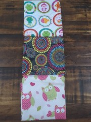 Lot of Fabric, children themed, owls, fish, frogs, whimsical, multicolor, 14oz