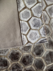 Groundworks Hexagon Velvet Designer Fabric Remnant 24″x24″