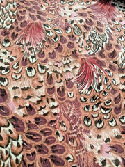 VINTAGE Peacock Feathers Upholstery Fabric VELVETEEN? UNSURE 1980’s 36″ X 58″