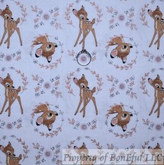 BonEful Fabric FQ Cotton Quilt White Bambi Baby Disney Movie Girl Boy Scenic Kid