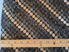 CLEAR SEQUINS ON MULTI STRIPES 4 WAY STRETCH SEMI SHEER POLYESTER FABRIC 17X46″