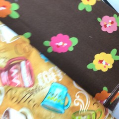 Cotton Fabric Remnants Quilting Stripes Flowers Coffee Solid Blue Orange 29 oz