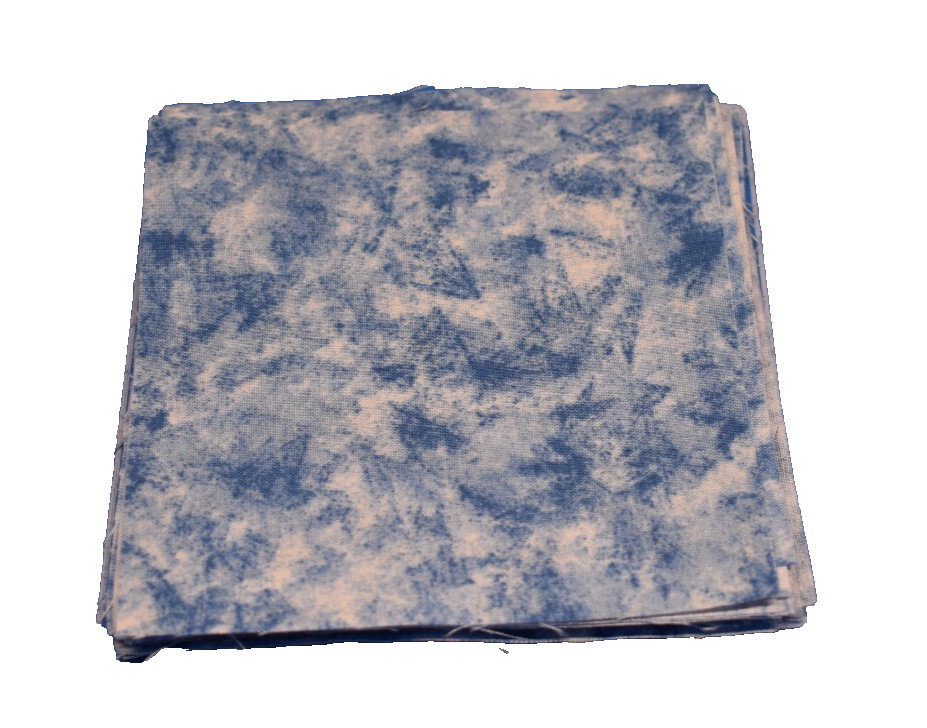 33 blue crackle tonal 100% cotton fabric 4.5″ squares rotary cut