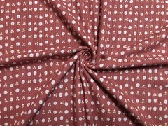 Rib Knit Terracotta Ditsy Dots Rayon Spandex 4 Way Stretch 60″W Yard-RBPR081