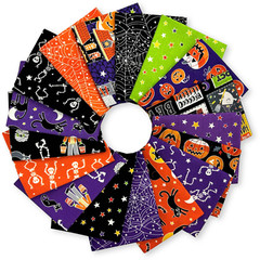 Glow-O-Ween Benartex Fabric 40 Jelly Roll Strips each 2.5″ x 42″ – Halloween