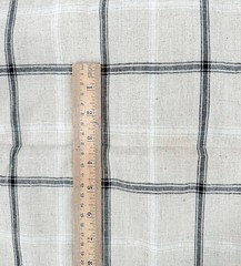 Unbranded Vintage Fabric 60”x 92″ Cotton Plaids Beige Black White
