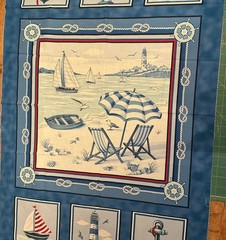 Beach Retreat Studio 37 Marcus Fabrics Nautical Sailboat PANEL 23” x 44”