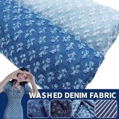 50*150cm Cotton Denim Fabric Retro DIY Sewing Skirts Coats Pants Textile Blue
