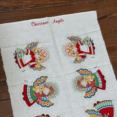 Vintage Cranston Cut & Sew Fabric Panel CHRISTMAS Angels Ornaments Xmas Sewing
