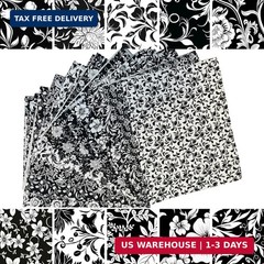 50pcs 10 x 10 inches Cotton Fabric Bundle-Black and White | Multicolor Cotton Fa