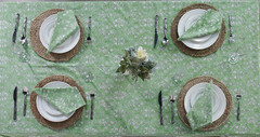 Pear Green 72×190 Cotton Hand Block Print Tablecloth for Fall & Holiday Decor