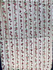 VTG 1970`s Shades of Pink and Red ROSES Floral Pink Stripe 36″ X 12″ Quilting