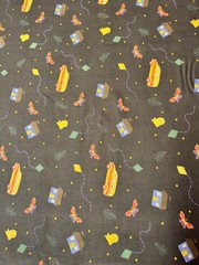 After School Adventures Bus Kite Cat 1 yard 100% Cotton Fabric Free Ship SBB3