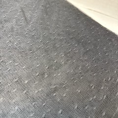 Black Sheer Tulle Mesh Fabric 5 Yards x 48” Wide Dotted for Crafts