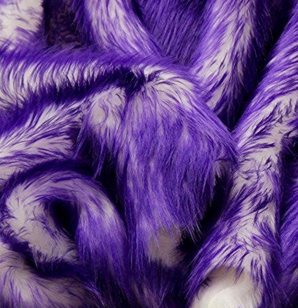 Faux Fur fake purple Frosted tips fabric 60″ Wide sold by the yard upholstery