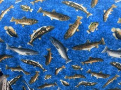 Fish In Blue Ocean Water Fleece Fabric, 60” Wide, Sold By The Yard
