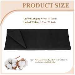 Easy Care Black Cotton Muslin – 59″ x 10 Yards for Garments