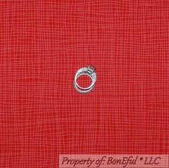 BonEful Fabric FQ Cotton Quilt Red Gingham Calico Small Gingham Check Stripe USA
