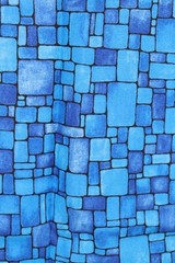 42″ x 44″ Light Fantastic by Fabric Freedom in London England Blue Stone Blocks