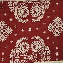 Red White Thin Bedspread Coverlet Piece Farmhouse Decor 19 x 26