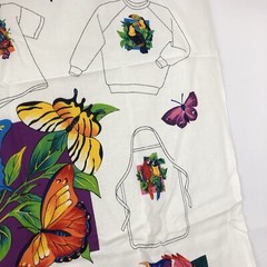 Fabric panel Tropical Island Appliques Cut Sew Birds Fish Butterflies Parrothead