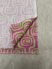 Modern Geometric Decorator Fabric Cotton Fushia/Lime Green ***Read for Yardage