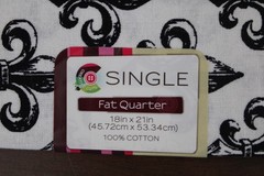 Fabric Fat Quarter Single Piece 100% Cotton 18″ x 21″ “Fleur Onyx” Pattern NEW!