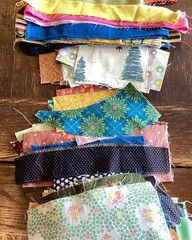 Cotton Quilting Fabric Scraps Lot, Multicolor Assorted Pattern Squares, 1 Pound