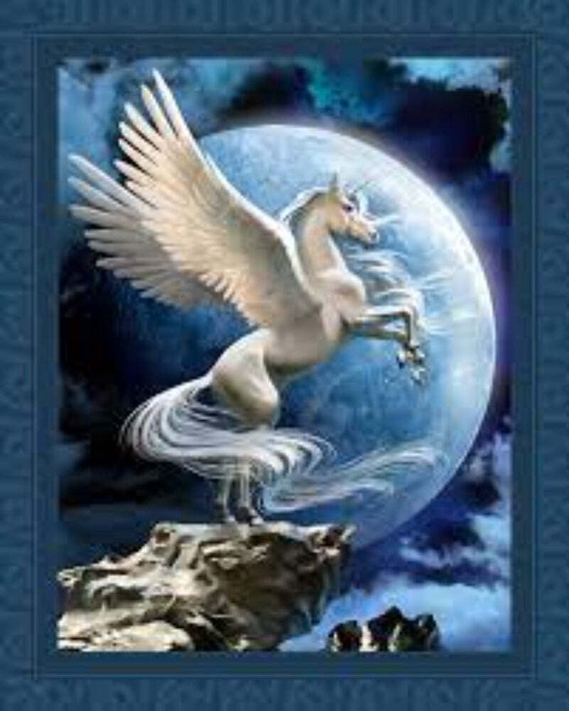 Mystique Unicorn Panel Cotton Fabric