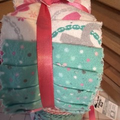 Two Cotto Flannel Pink And Light Green Jelly Rolls 2.5 X 42” 20 Strip Rolls