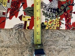 Vtg. Scenic Nature Print Fabric Yardage Cut Piece Houses 133 inches x 33 inches