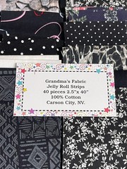 Shades of Black and White Jelly roll strips 40 pieces 2.5×40