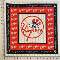 NY Yankees Cotton Fabric Panel 17″ x 16 1/2″ OOP Rare MLB Baseball Bat Sports