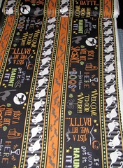 Halloween Fabric Cat Ghost Bat Stripe Cotton Wilmington Here For The Boos Yard