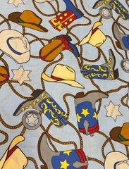 U S Marshall Cowboy Boots Fabric one 17 x 20 inch piece 100% Cotton Free Ship