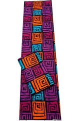 Orange Turquoise Purple African Tribal Print 45″ width sell by 6 yards