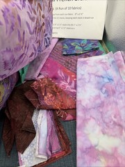 Batik Fabric Scraps And Strips For Mini French Braid Quilting. Multiple Colors