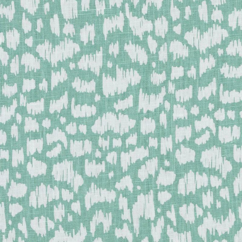 LULU DK Versatile Linen Print Animal Skin Upholstery Fabric- Anka / Aqua 2.0 yd