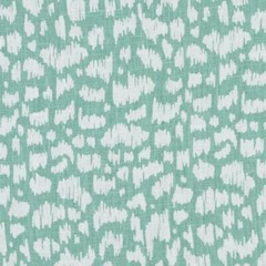 LULU DK Versatile Linen Print Animal Skin Upholstery Fabric- Anka / Aqua 2.0 yd