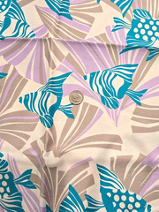 Vintage Hi Fashion Fabrics Angelfish Fan Cotton Fabric 3.19yds 115×44