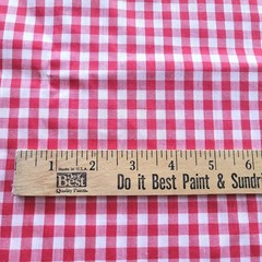 Red and White 1/4″ Gingham Check Fabric 2 Yards + 16″ x 44″ Wide Unbranded