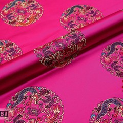 Silky Satin Fabric Chinese Floral Dragon Jacquard Brocade Upholstery Tang Suit