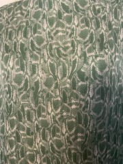 100% French Silk Georgette Moss Green Snake Skin Print Fabric By The Yard 54 ” W