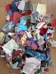 Vintage Cotton Fabric Scraps For Crumb Quilts & Crafts Junk Journal 5 Pounds LOT